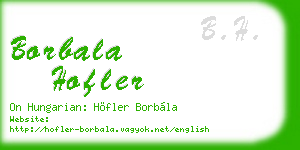 borbala hofler business card
