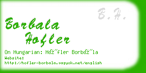 borbala hofler business card